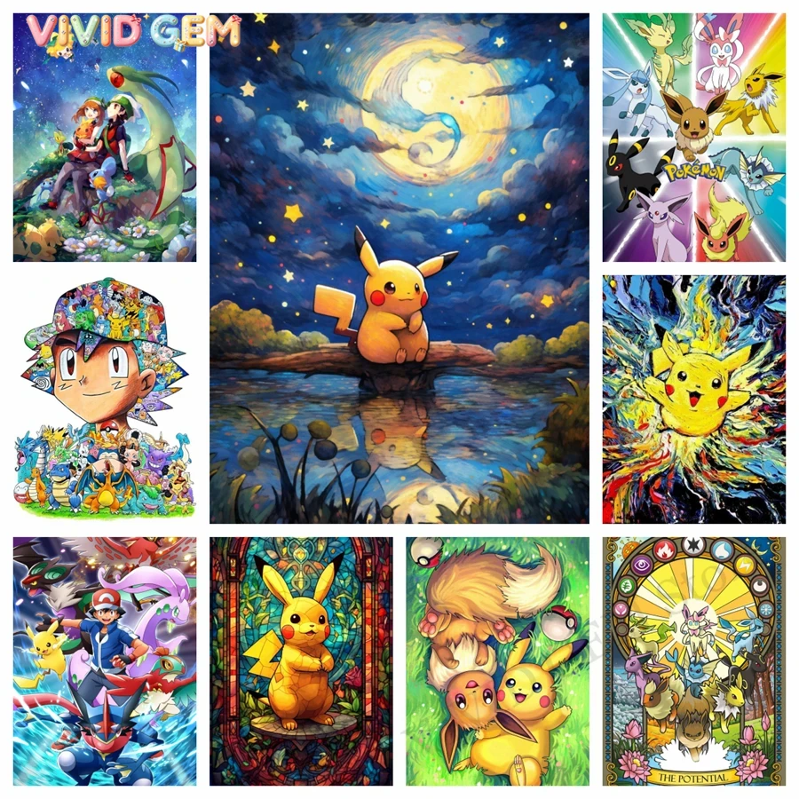 Resin Art For Kids - VIVID GEM Pokemon Pikachu 5D, pintura