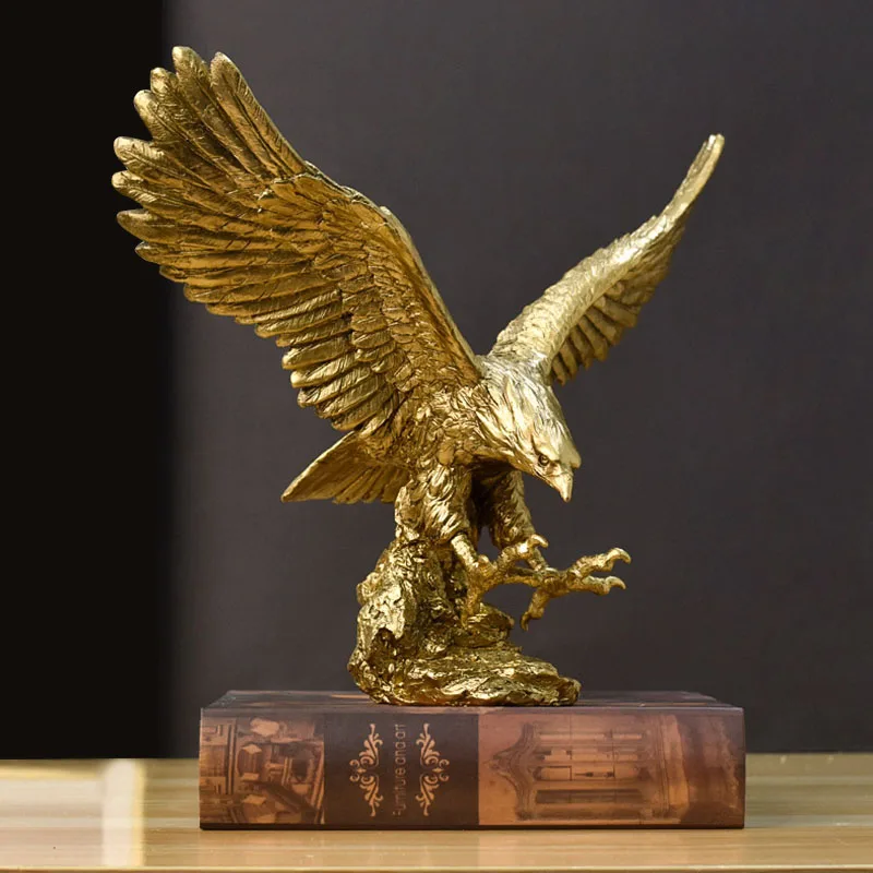 Resin Art Furniture - Figuritas de animales de águila dorada