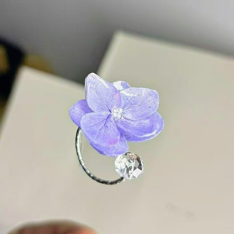 Dried Flower Pressed - GXGlint Anillos prensados de flores rosas