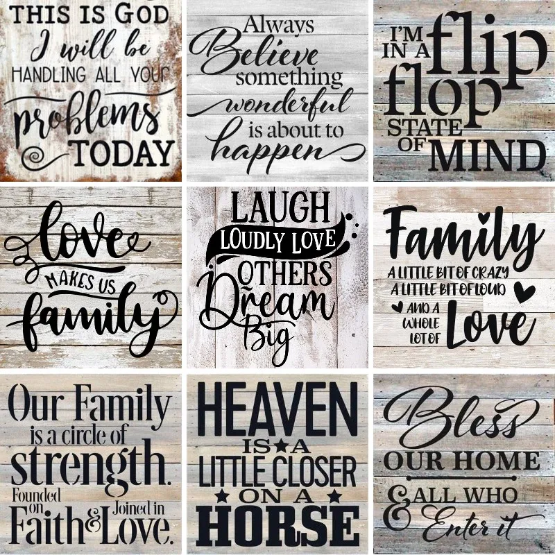 Resin Art Quotes - Pintura de diamantes con citas familiares,