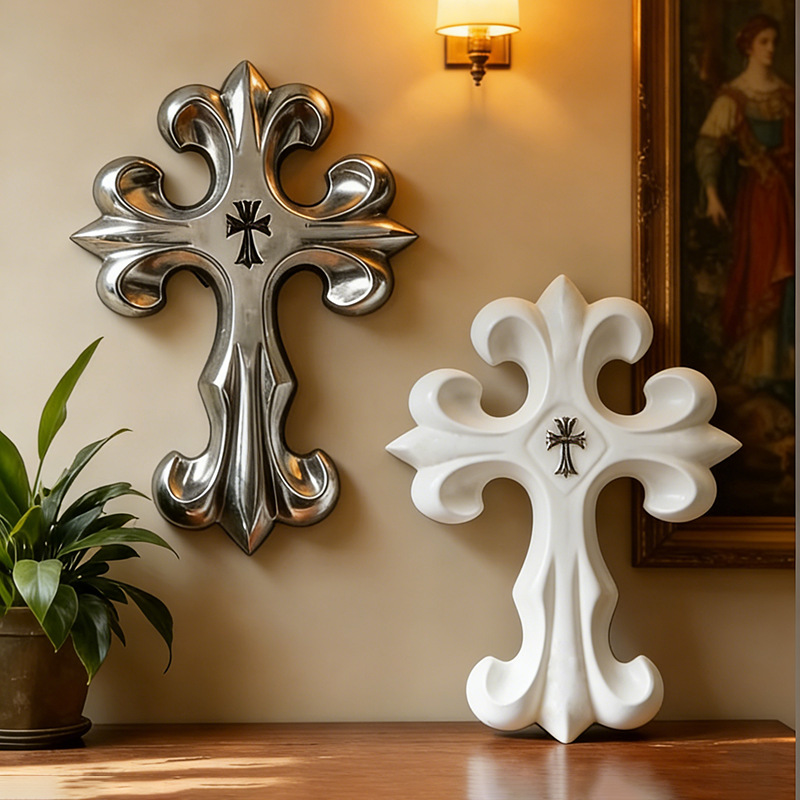Resin Art Furniture - Decoración de Pared con Cruz Retro,