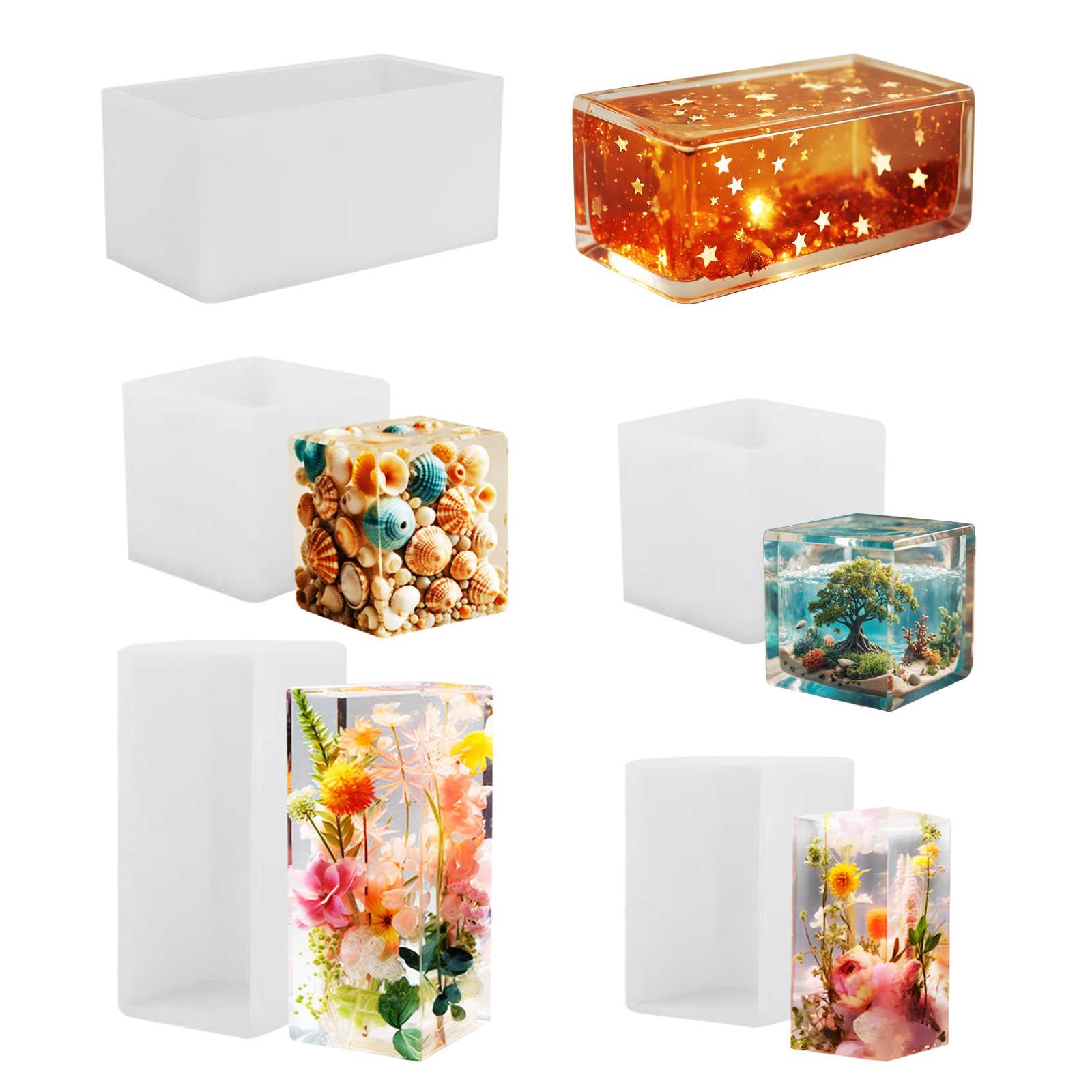 Resin Art Kit With Molds - Molde de silicona para resina epoxi,