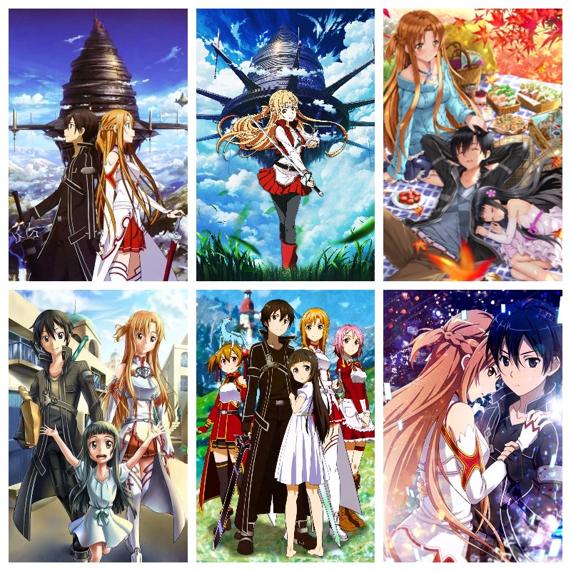 Resin Art Online - Sword Art Online-pintura de diamante 5d,
