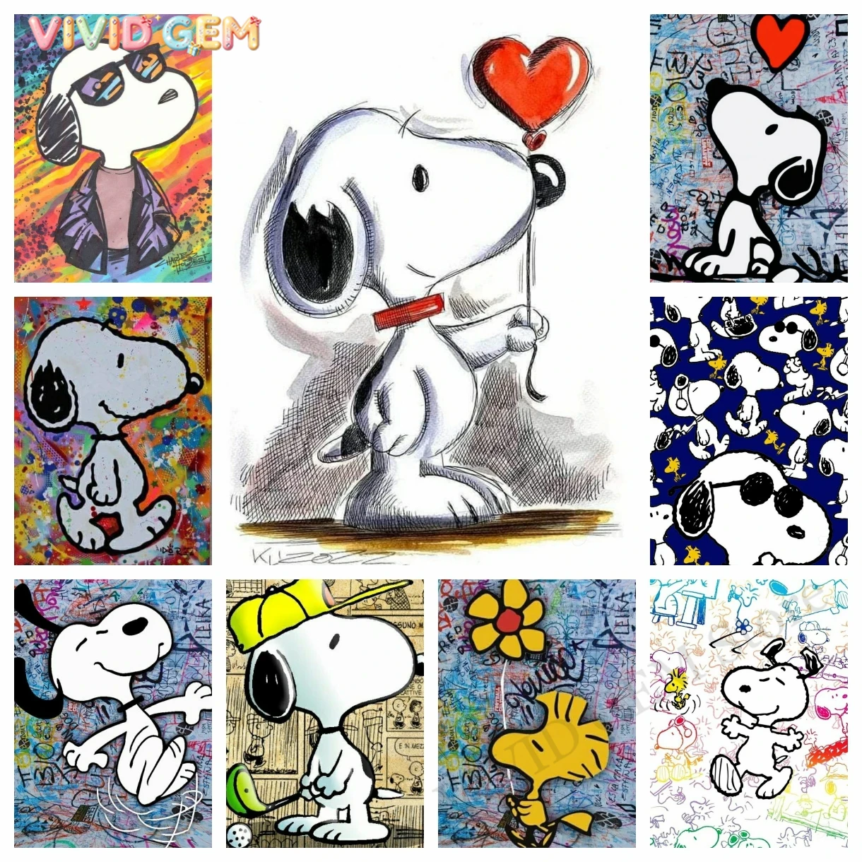 Resin Art For Kids - VIVID GEM Kawaii Graffiti Snoopy Dibujos