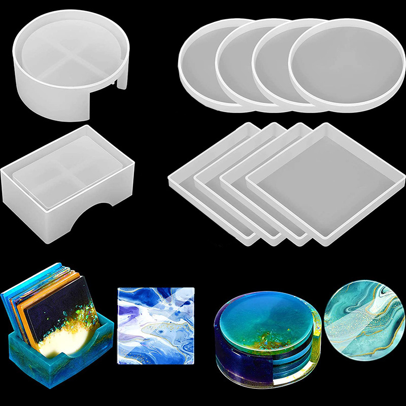 5 unids/set DlY posavasos de r - Coaster Mold Square reseña y precio