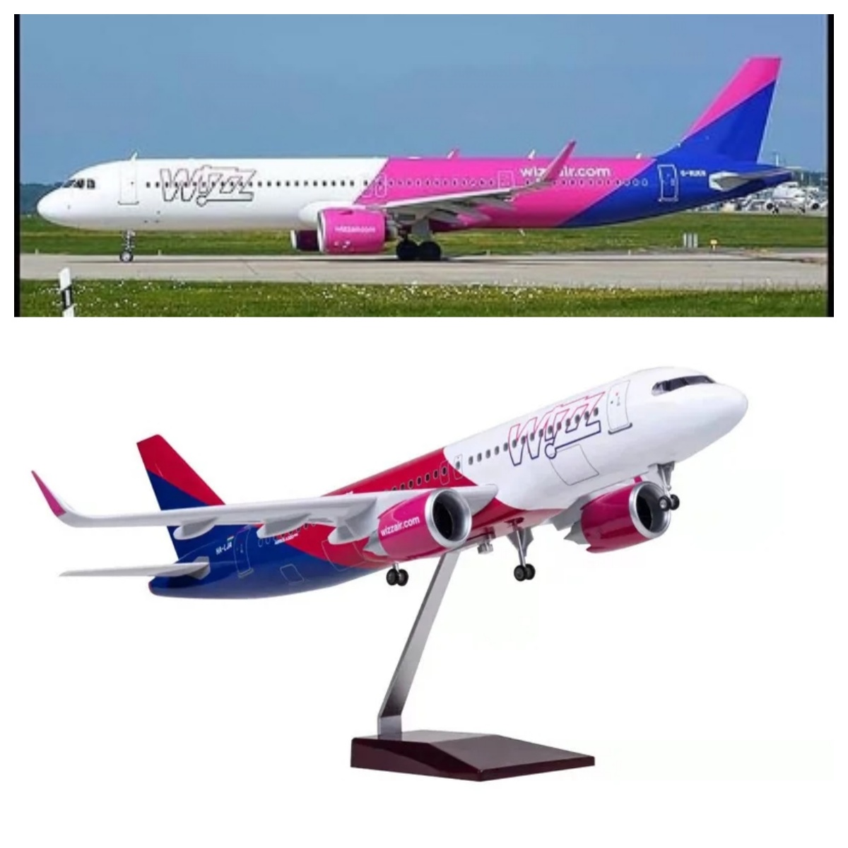 Modelo de avión Wizzair 47cm 1 - Resin Art For Kids reseña y precio
