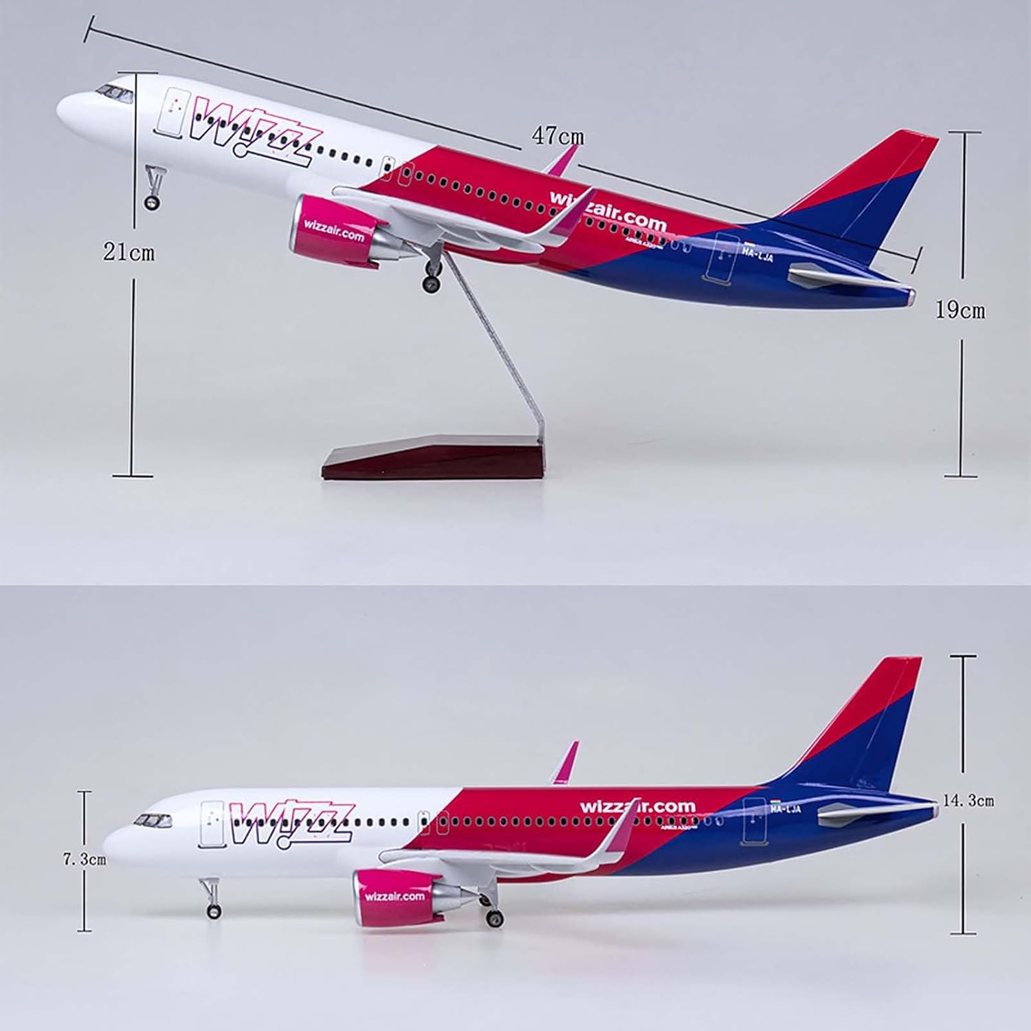 Modelo de avión Wizzair 47cm 1 - Resin Art For Kids reseña y precio