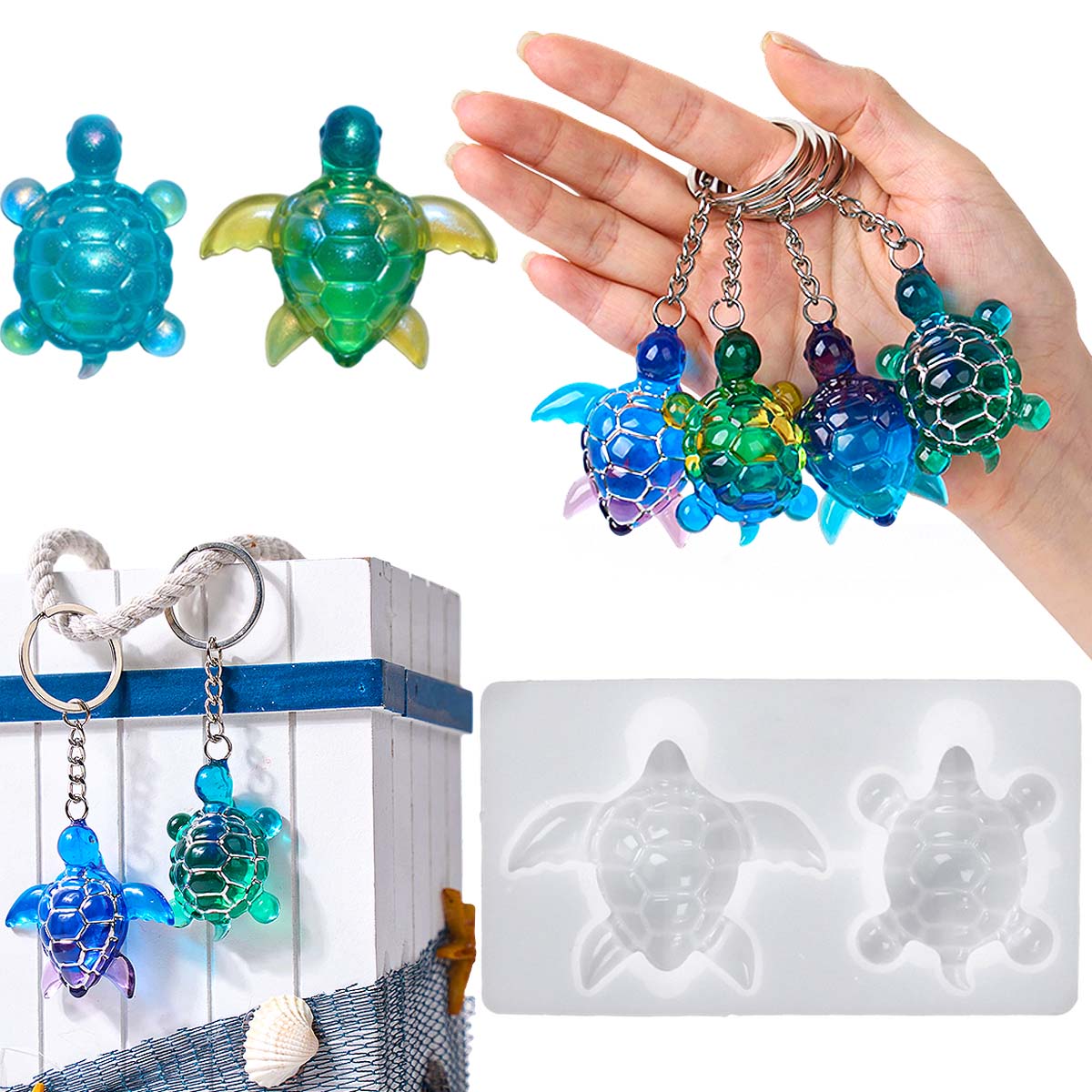 LLavero de tortuga marina 3D,  - Resin Art Liquid reseña y precio